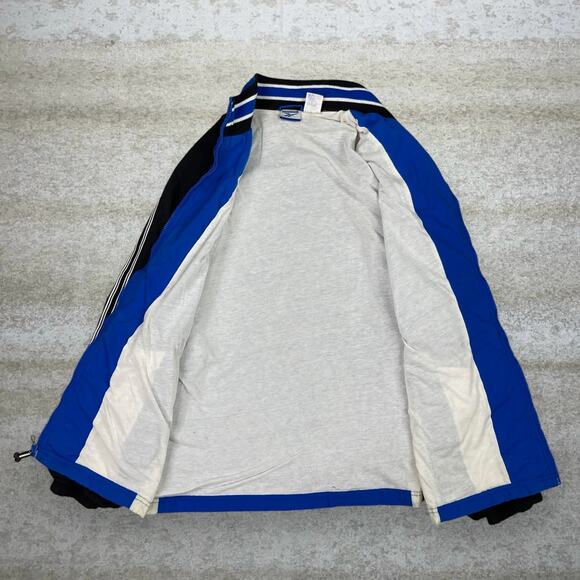 Vintage Reebok Windbreaker Jacket Royal Blue Polyester Lined Full Zip White 90s - Picture 2 of 7